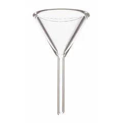 General Purpose Lab Funnel, Borosilicate Glass, 62 mm Diameter, 13 mm Stem, 30 mm Stem Length, Colorless