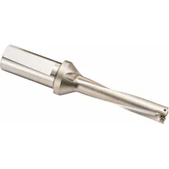 This indexable drill bit is designed for general drilling operations in industrial machining. It is suitable for producing holes in metals and other materials commonly encountered in manufacturing environments. The replaceable inserts allow for efficient cutting and reduced downtime.