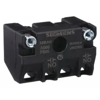 SIEMENS Contact Block: 30 mm Panel Mounting Size, 1NO, Momentary, Universal Series, Screw Terminals (MPN 52BAK)