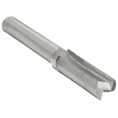 This CMT straight profile router bit features a carbide tip for cutting wood and composite materials. With a 5/16 in cutter diameter and 3/4 in length of cut, it is suited for edge shaping, grooving, and template work in cabinetry and millwork.