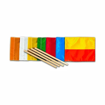 ALDON Nylon Flag: Handheld Warning Flag, 12 1/2 in x 15 in Flag Size (H x W) - Railroad Safety Flags