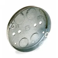 RACO Electrical Box: Steel, Steel Material & Nominal Size, Round, 2 Gangs, 1/2 in Box Dp, 4 in Dia. (MPN 295-1)