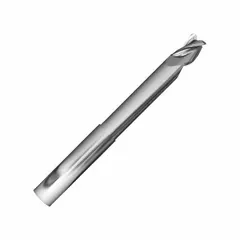 Carbide square end mill with 3 flutes, 1/2" mill diameter, 5/8" length of cut, and 4" overall length. Designed for machining aluminum and non-ferrous materials. Suitable for slotting, profiling, and contouring operations.