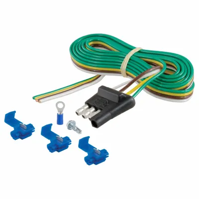 CURT Automotive Electrical Plug: 4-Way, Rubber, 16 ga Wire Gauge - Fleet and Vehicle Maintenance