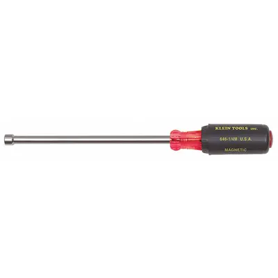 KLEIN TOOLS Hollow Round Shank Nut Driver: Straight, SAE, With Magnetized Tip, Std - Fastener-Holding Nut Drivers