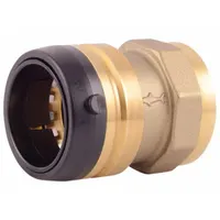 SHARKBITE Push-Fit Adapter Fitting: Straight, 1 1/2 in Pipe x 1 1/2 in Pipe Size, Brass, Coupling (MPN UXL114140F)