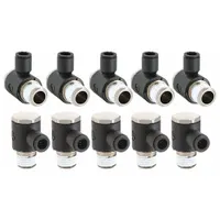LEGRIS Push-Fit Adapter Fitting: 1/4 in OD x 1/4 in Pipe Size, Push-to-Connect x NPT, Black, 10 PK (MPN 3018 56 14)