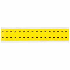 Individual black dash (-) character on yellow background. Gothic font, 5/8 in height, non-reflective, for indoor use. Not self-spacing or aligning. Used for custom facility signs, pipe markers, and equipment labels.