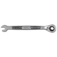 Alloy steel construction with full polish chrome finish. 7 mm head size, 5 1/8 in overall length. Spline ratcheting mechanism enables fastener engagement without repositioning in confined spaces.