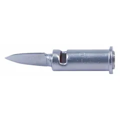 Knife tip for the Ultratorch UT-100 handpiece (model UT-100-TC). Used for cutting and trimming thermoplastics, heat-shrink tubing, and synthetic fabrics. Suitable for electrical, automotive, and industrial maintenance tasks.