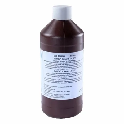 HACH Turbidity Standard: Lab, 500 mL Volume, Semi-Solid, 800 NTU, Bottle, 100-97-0 - Turbidity Standards