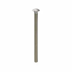 This 316 stainless steel carriage bolt features a square neck that prevents rotation during tightening. With a 3/8"-16 thread size and 6-inch length, it is suited for fastening metal to wood or metal to metal in corrosive environments, such as outdoor structures and marine applications.