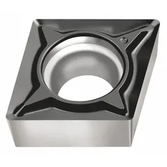 Diamond indexable turning insert with CCGT geometry, 0.5 mm nose radius, and WSM20S grade. Designed for precision finishing of non-ferrous materials, composites, and abrasive alloys. Suitable for turning operations in general engineering applications.