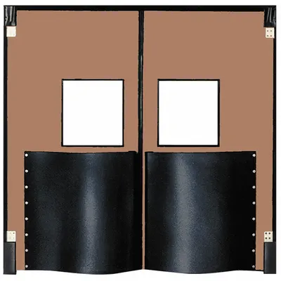 CHASE Swinging Door: Polyethylene, 2 Doors, Brown, 8 ft Door Wd, 8 ft Door Ht - Insulated Swinging Doors