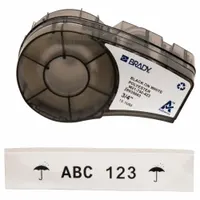 Combined Label and Ribbon Cartridge: 3/4 in x 21 ft, Polyester, White (Gloss), Indoor/Outdoor (MPN M21-750-423)