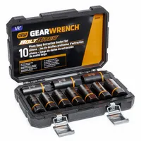 GEARWRENCH Impact Socket Set: 1/2 in Drive Size, 3/4"/19mm - 1"/25mm Socket Size Range, 10 Pieces (MPN 86071)