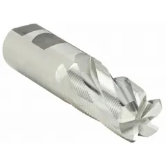Cobalt roughing end mill with 1" diameter, 5 flutes, and fine pitch for aggressive material removal. Length of cut is 3", overall length 5-1/2". Suitable for roughing ferrous metals, stainless steels, and high-temperature alloys in general machining applications.