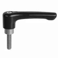 KIPP Adjustable Handle: Zinc w/ Steel Thread, 5/16"-18 Thread, 15 mm Thread Lg, 65 mm Lg (MPN K0738.2A31X15)