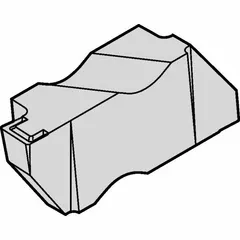 Indexable insert for parting and grooving operations on turning centers and lathes. Used to cut off workpieces and create grooves in metal components.