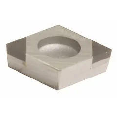 Diamond indexable turning insert for precision machining of non-ferrous materials. Suitable for high-speed turning operations on aluminum alloys and composites. Available in models 2NU-CCGA21.50.5WG and 2NU-CCGW060202WG.
