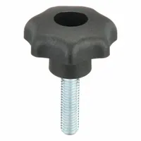 KIPP Hand Knob: 7 Point, Plastic w/ Steel Thread, M8 Thread, 30 mm Thread Lg, 40 mm Dia (MPN K0155.4081X30)