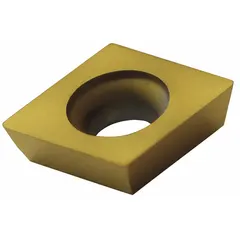 Diamond indexable turning insert for precision machining of non-ferrous materials, composites, and abrasive plastics. Used in turning, boring, and profiling operations. Specifications: CDGW 1.5105 UD21, size code 040102.