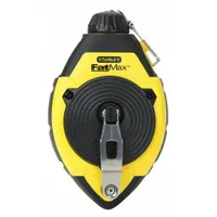 STANLEY Chalk Line Reel: 3:1, 100 ft Line Lg, Black/Yellow, 3 oz Fill Wt, Sliding Door (MPN 47-140L)