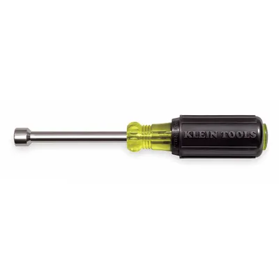 KLEIN TOOLS Hollow Round Shank Nut Driver: Straight, SAE, With Magnetized Tip, Std - Fastener-Holding Nut Drivers
