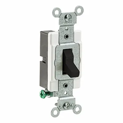 LEVITON Toggle Single-Pole, 15 Amp: Toggle Switch, Single Pole, Maintained, Black - Toggle Wall Switches