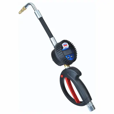 LINCOLN Drum Pump Nozzle: Manual, 10 gpm Max. Flow Rate, 1/2 in NPTF, Curved - Digital Metered Manual Dispense Guns