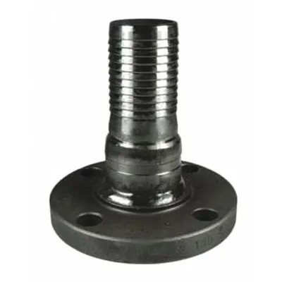 DIXON Barbed Hose Fitting: For 4 in Hose I.D., Hose Barb x Flange, 4 in x 4 in Fitting Size - Steel Barbed Hydraulic Hose Fittings