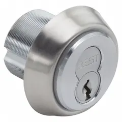 This BEST mortise cylinder features an interchangeable core and a chrome finish. It includes a spacer and is configured with 7 pins. Designed for use in commercial and institutional door hardware systems where rekeyable cores are required.