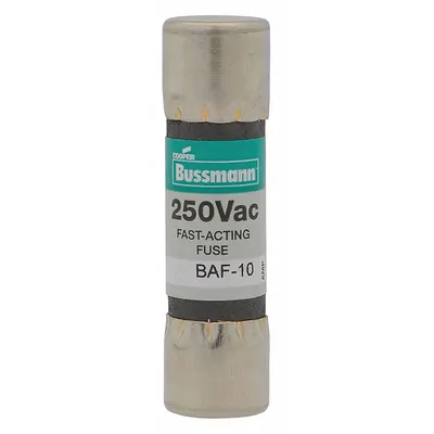 BUSSMANN Fuse: BAF Series, Midget, Fast-Acting, 1.5 A, 250 V AC, 13/32 in x 1 1/2 in - Fast-Acting Cylindrical Fuses