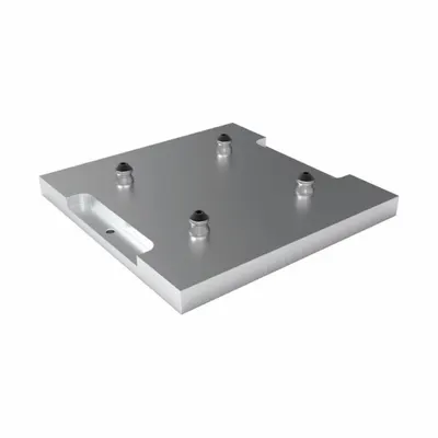 VEKTEK Fixture Plates: Aluminum, Rectangular, 38.8 lb Wt, 366 mm W x 366 mm L x 52 mm H - Zero Point System Fixture Plates