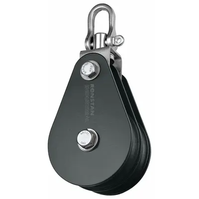 OEM APPROVED VENDOR Double Pulley Block with Shackle, 3,300 lb, Wire Rope, RZ1705 - Shackle-Attached Snatch Blocks