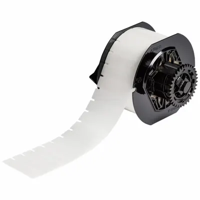 BRADY Pre-Cut Label Stock Roll: 1/2 in x 2 in, Acrylic, Permanent Adhesive, 2,500 Labels - Brady Thermal Transfer Precut Label Rolls