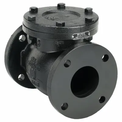 MILWAUKEE VALVE Swing Check Valve: Swing, Inline Valve Body, 3 in Pipe Size, Flange x Flange - Cast Iron Inline Swing Check Valves