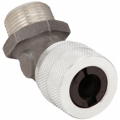 HUBBELL WIRING DEVICE-KELLEMS Liquid Tight Cord Connector: Aluminum, 3/4 in MNPT, 0.50 in to 0.63 in - 45° Metallic Cable Grips