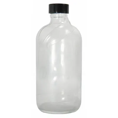QORPAK Sampling Bottle: 960 mL, Colorless, 33-400, Phenolic, 12, PolyCone - Safety Coated Narrow Mouth Round Glass Lab Bottles