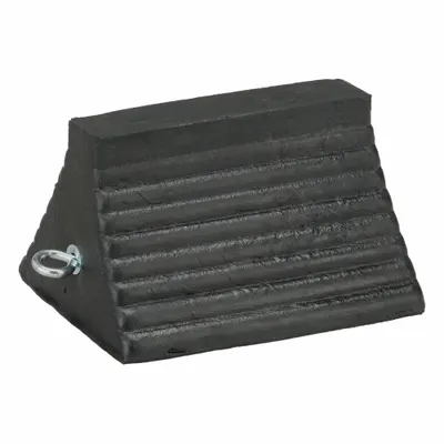 CHECKERS Wheel Chock: Rubber, 32 in Max Compatible Wheel Dia, 10 1/2 in Overall Lg - Secure-Grip Rubber Wheel Chocks