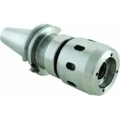 CAT40 taper milling chuck with 1 1/4 in bore and 4.2 in projection. Designed for through-spindle coolant delivery to the cutting edge. Provides rigid toolholding for milling and drilling operations on CNC machining centers.