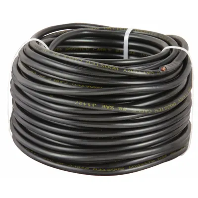 WESTWARD Battery Jumper Cable: 8 ga, 100 ft Cable Lg, Black - Cut to Length Jumper Cables