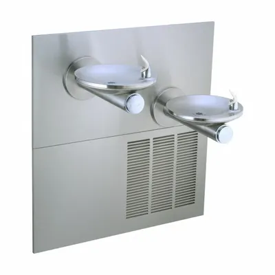 ELKAY Bi-Level Fountain: On-Wall, 40 13/16 in Ht, Front Push Button, 8 gph @ 50°F - In-Wall Two-Level Drinking Fountains