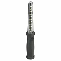 This cordless LED hand lamp provides up to 600 lumens with two selectable brightness levels (225 lm and 600 lm). It is rechargeable via the included DC charger. Suitable for tasks such as equipment inspection, confined space lighting, and general maintenance work.