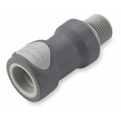 COLDER Quick Connection Coupling: Straight, 1/2 in Pipe Size, NPT x MNPT, Polypropylene - Polypropylene Quick-Disconnect Tube Fittings