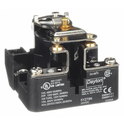 Dayton Open Power Relay: Surface Mounted, 24V DC, SPST-NO - Surface-Mounted Relays