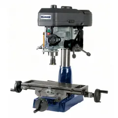 This belt-drive mill drill is powered by a 3/4 hp motor operating at 120/240V. It features an R8 spindle taper and includes a task light for improved visibility. Suitable for drilling and light milling operations in machine shops and maintenance facilities.