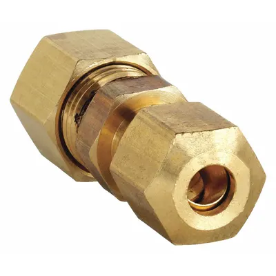 OEM Low-Lead Standard Sleeve Brass Compression Fitting, 1/4 in OD x 3/16 in OD