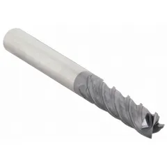 This carbide square end mill is designed for fast cutting of steel and cast iron. It features a TiAlN coating and 4-flute geometry for efficient material removal in milling operations. With a 1/4" diameter, 1-1/4" length of cut, and 3-1/4" overall length, it is suitable for general machining, tool and die work, and production runs.