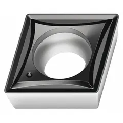Diamond indexable turning insert for precision machining of non-ferrous materials such as aluminum alloys and composites. Designed for turning operations requiring high surface finish and dimensional accuracy.
